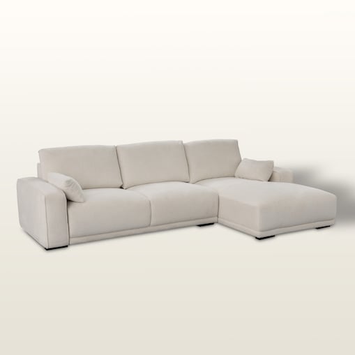 Sofa Silkeborg crème white prawa, 305x105x85 cm