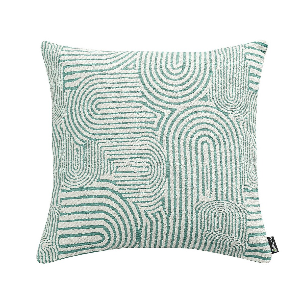 Poszewka Kinga na poduszkę 50x50 miętowe łuki na kremowym tle