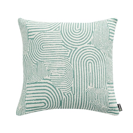 Poszewka Kinga na poduszkę 50x50 miętowe łuki na kremowym tle