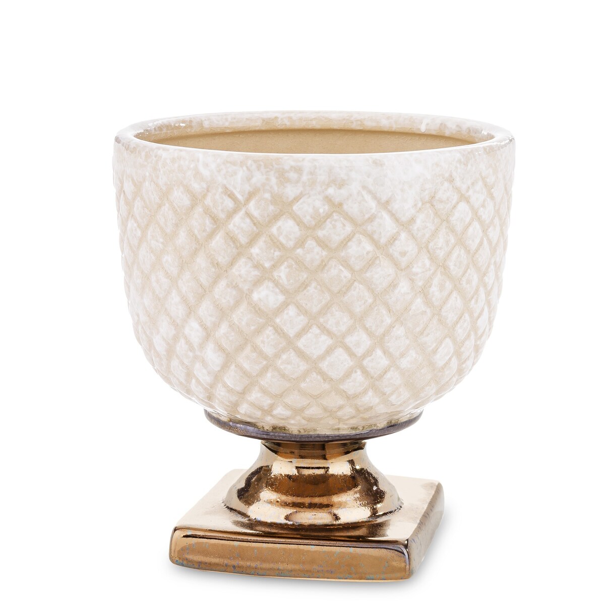 Osłonka ceramiczna biała 16,5x15,5 cm IRMA SMALL- II na podstawce