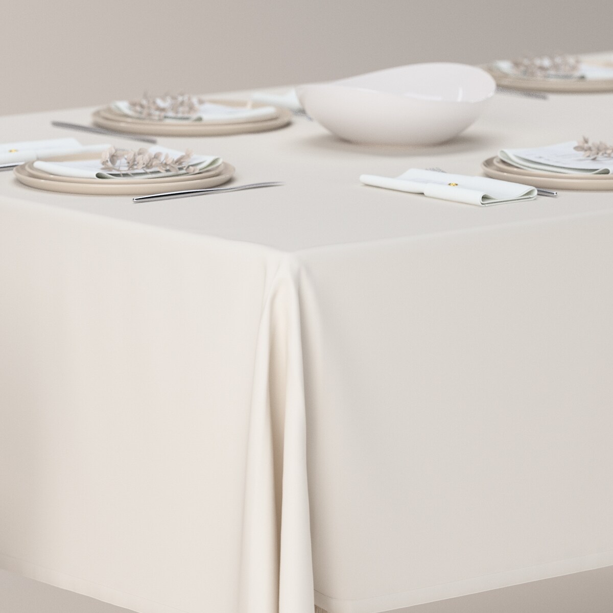 Obrus prostokątny 100 x 100 cm satynowa biel