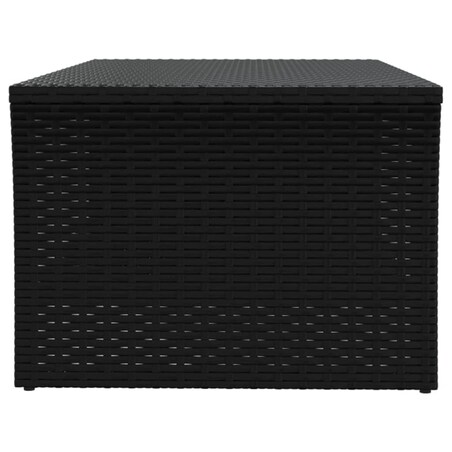 vidaXL Stolik kawowy, czarny, 100x50x40 cm, polirattan