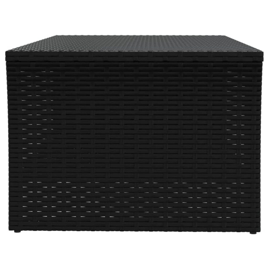 vidaXL Stolik kawowy, czarny, 100x50x40 cm, polirattan