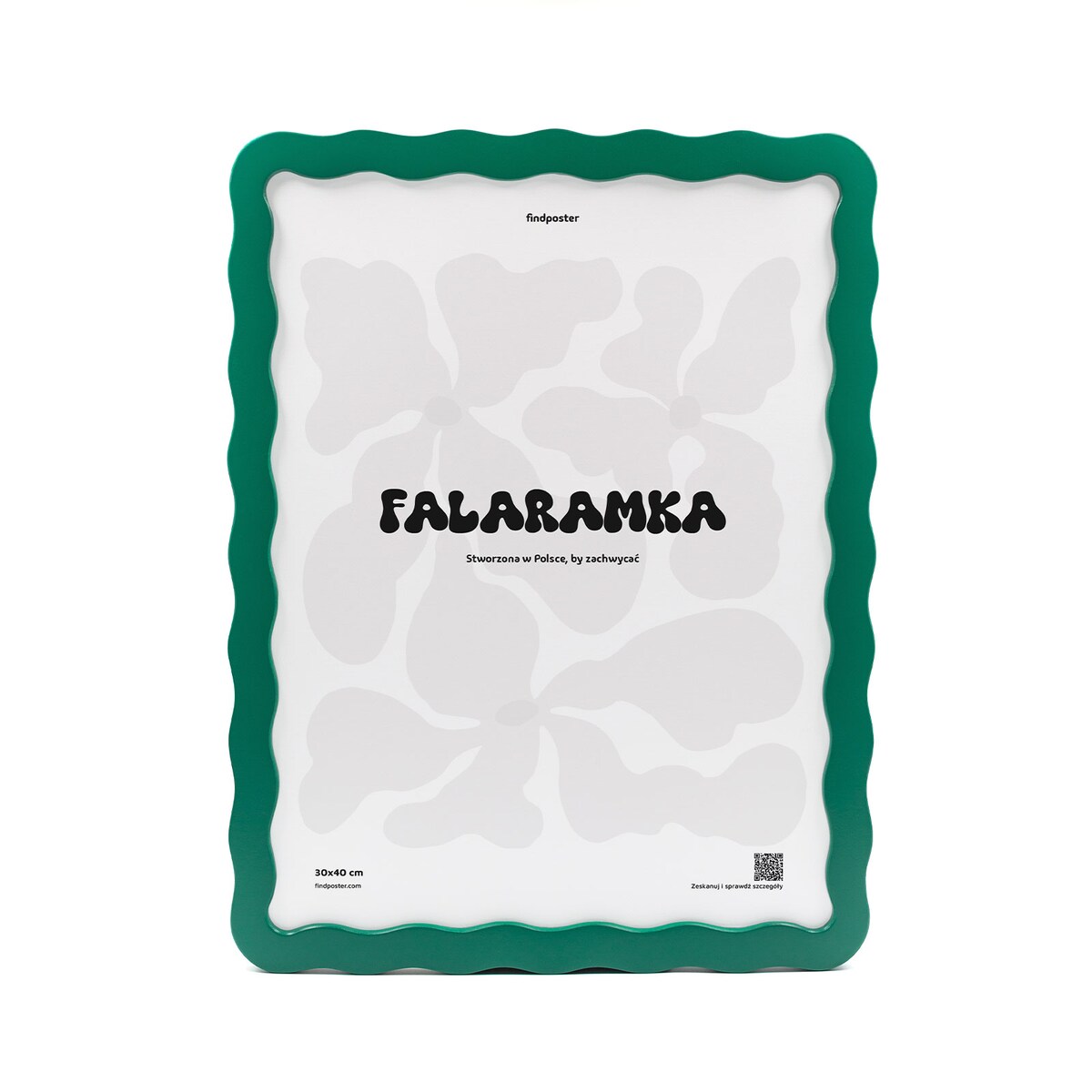 Falaramka zielona – ręcznie robiona ramka, która faluje stylem