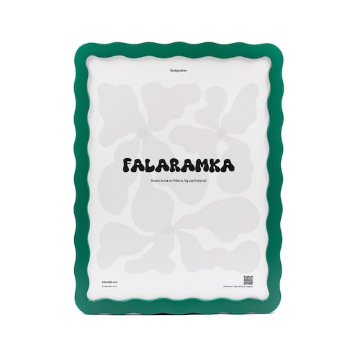 Falaramka zielona – ręcznie robiona ramka, która faluje stylem