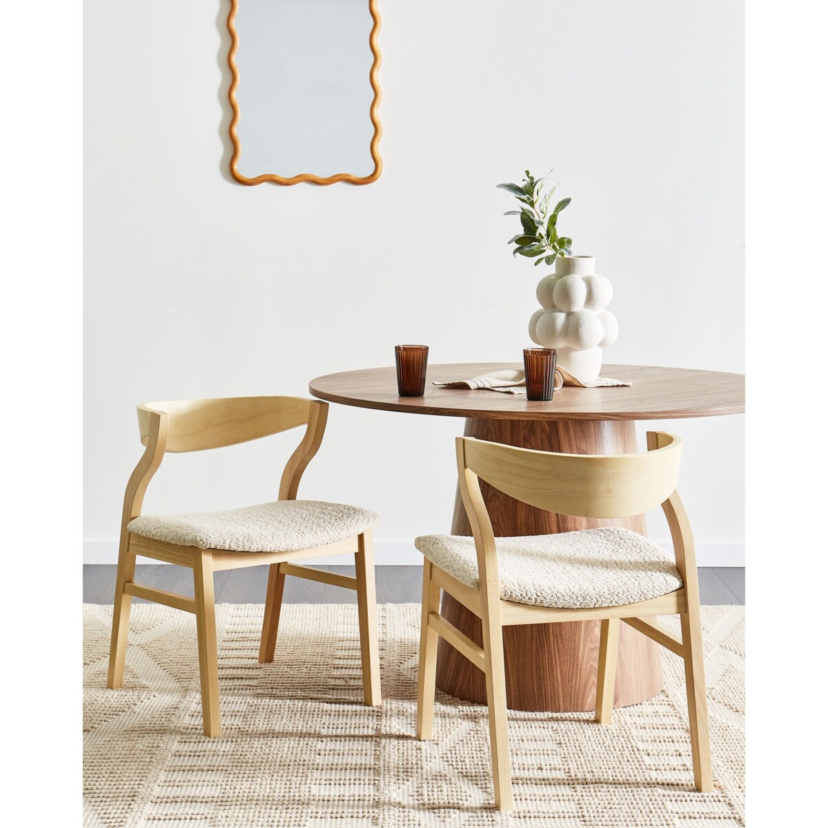 Krzesło do jadalni Zestaw 2 Jasnobeżowy MAROA