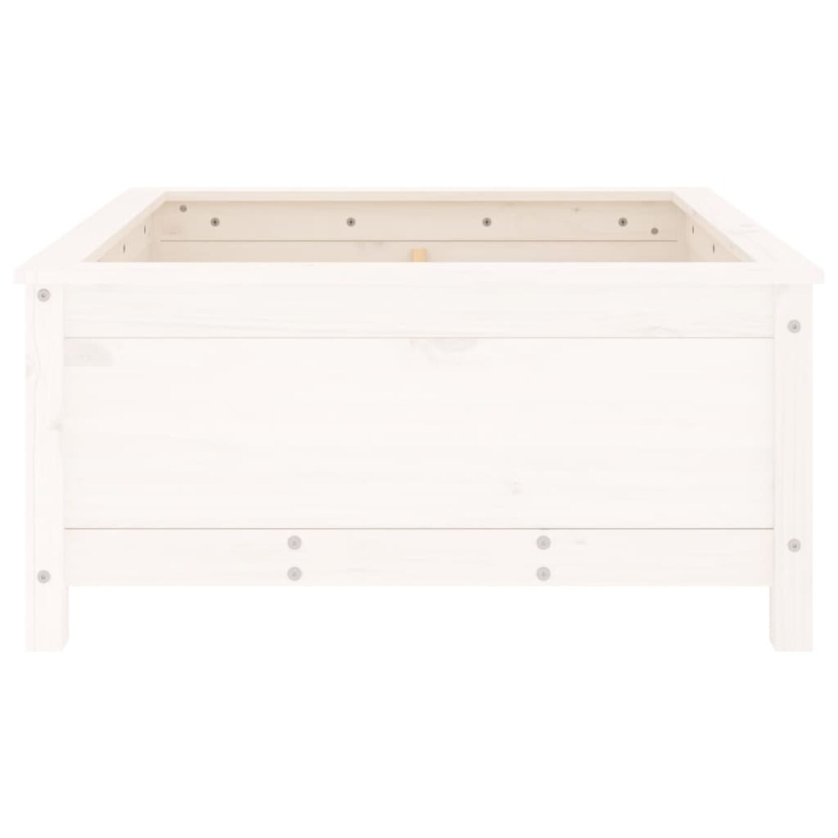 vidaXL Donica ogrodowa, biała, 82,5x82,5x39 cm, lite drewno sosnowe