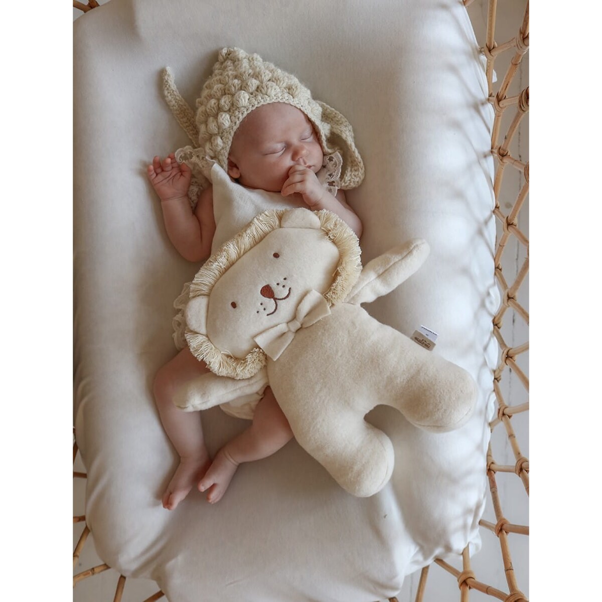 Przytulanka lew cream bawełna organiczna