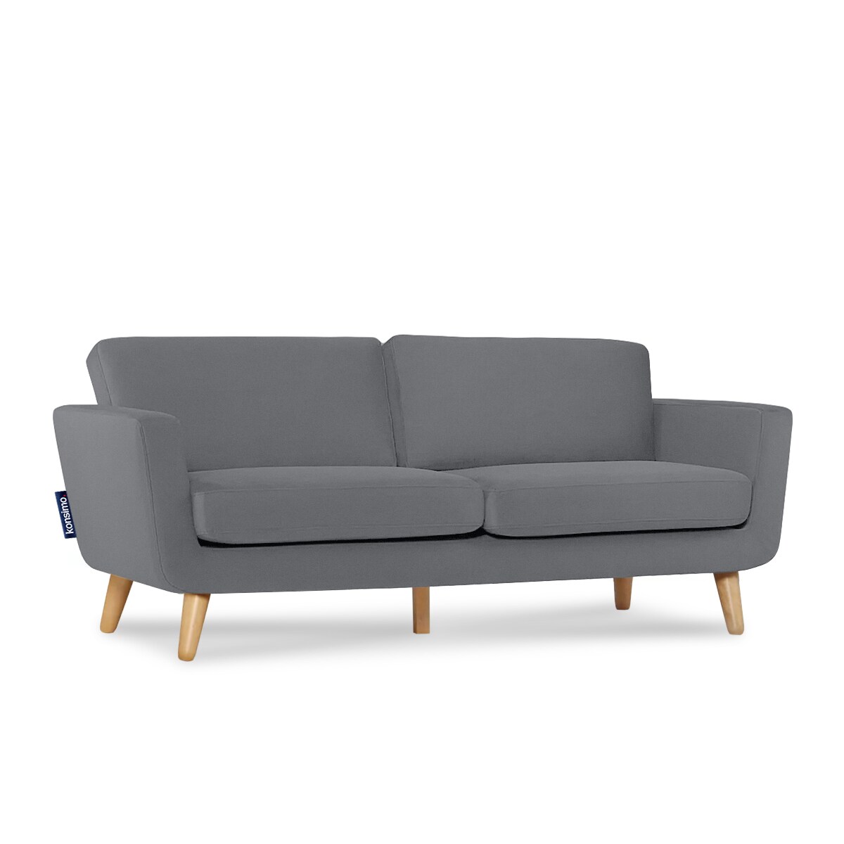 KONSIMO TAGIO Szara skandynawska sofa 3-osobowa