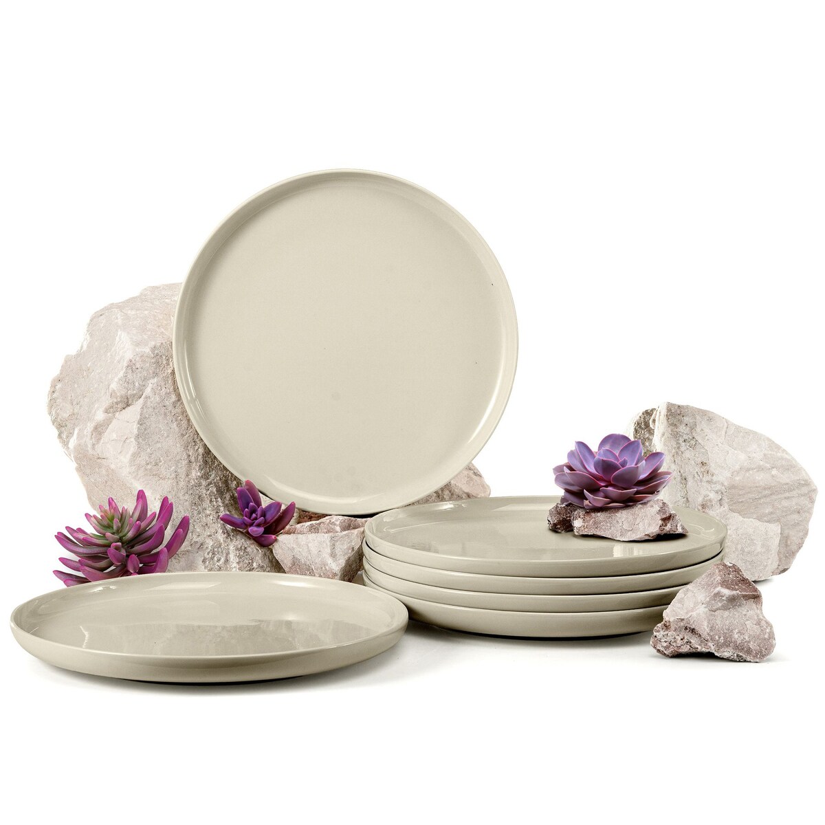 KONSIMO VICTO Zestaw talerzy obiadowych dla 6 osób (6 elementów) beżowy