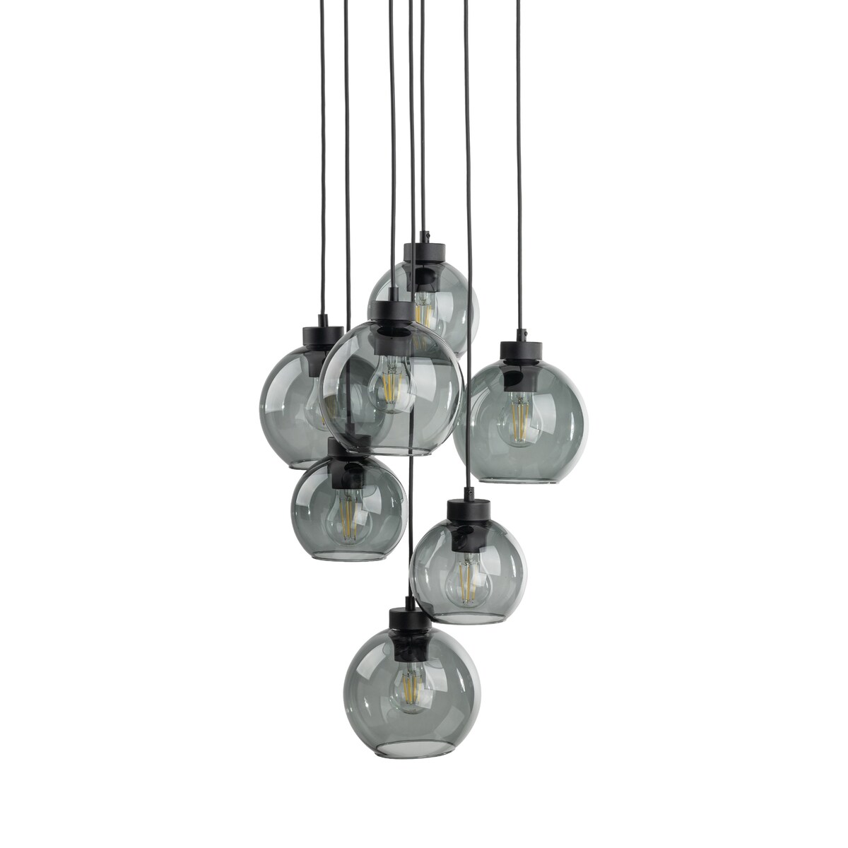 Lampa wisząca CUBUS GRAPHITE TK Lighting 10207, 7xE27, grafitowa, regulowana wysokość, nowoczesna do salonu i jadalni