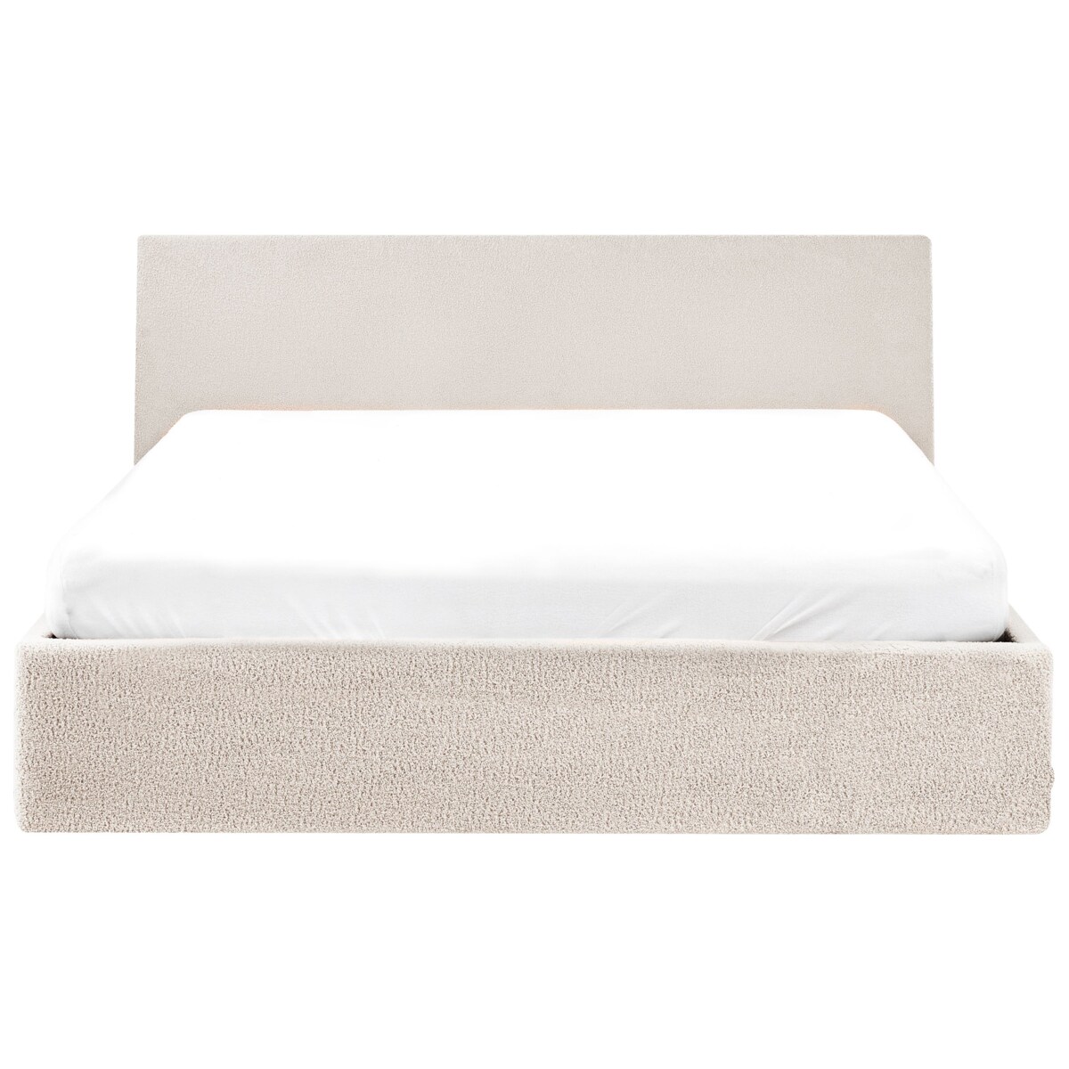 Łóżko z pojemnikiem Boucle ORBEY 160 x 200 cm Złamana biel