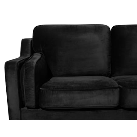 Sofa 2-osobowa welurowa czarna LOKKA