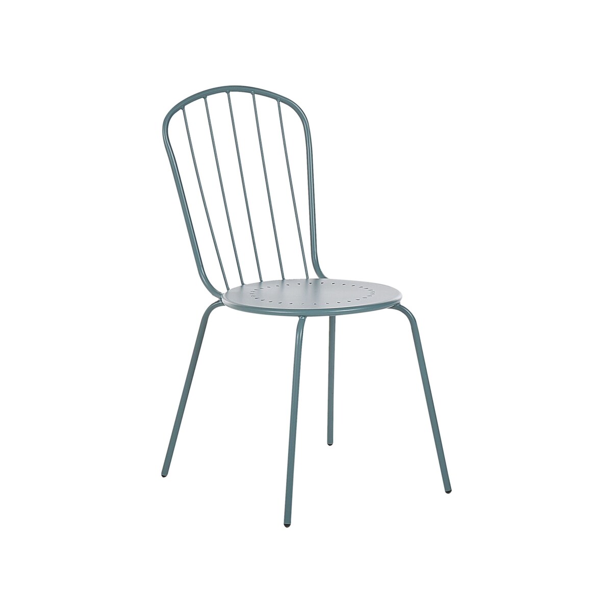 Zestaw ogrodowy metalowy stół i 4 krzesła jasnoniebieski CALVI z parasolem (16 opcji do wyboru)