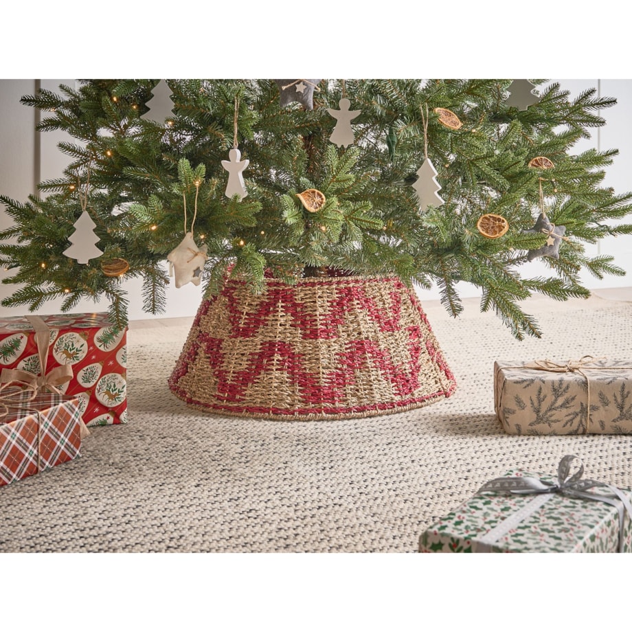 Osłonka pod choinkę GLACE Trawa morska Czerwony 60 cm