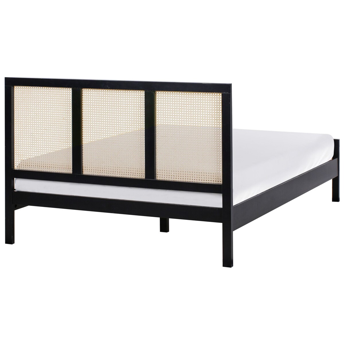 Łóżko Drewno sosnowe SALERNAS 140 x 200 cm Czarny