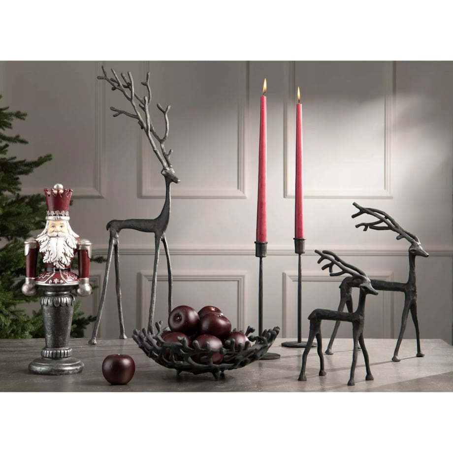 FIGURKA RENIFER 37cm dekoracyjna metalowa czarna loft jeleń ozdoba prezent