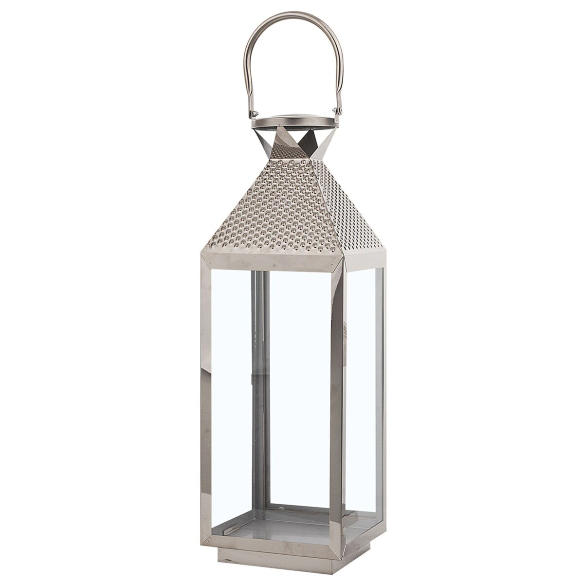 Lampion stalowy 55 cm srebrny BALI