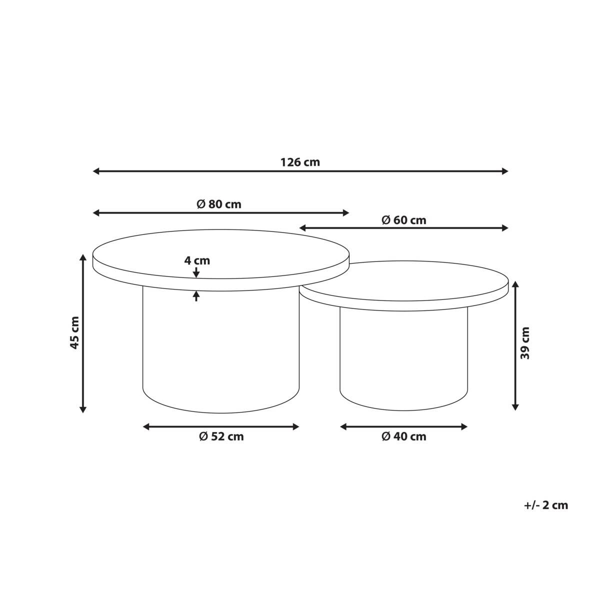 Zestaw 2 stolików kawowych ILIOS Rattan Naturalny