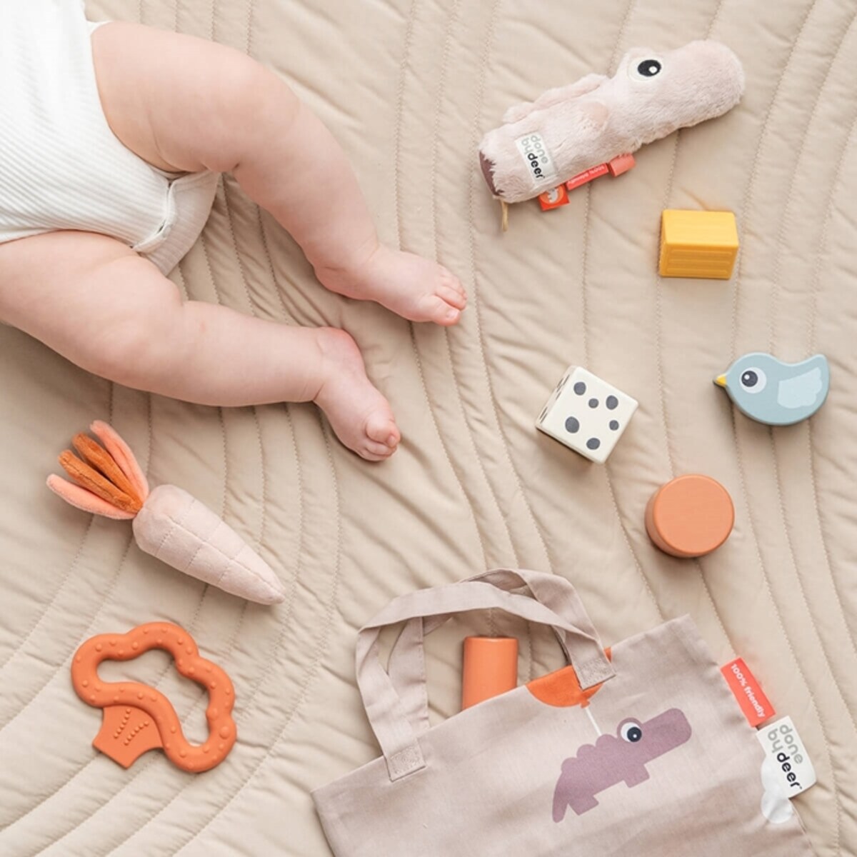 Done by Deer Zestaw Klocków Sensorycznych 4szt Ptaszek Birdee