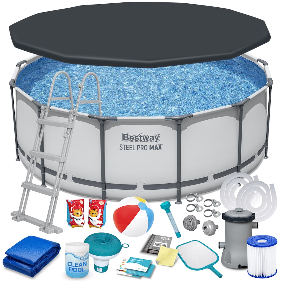 Basen ogrodowy stelażowy 396x122cm Bestway 18w1