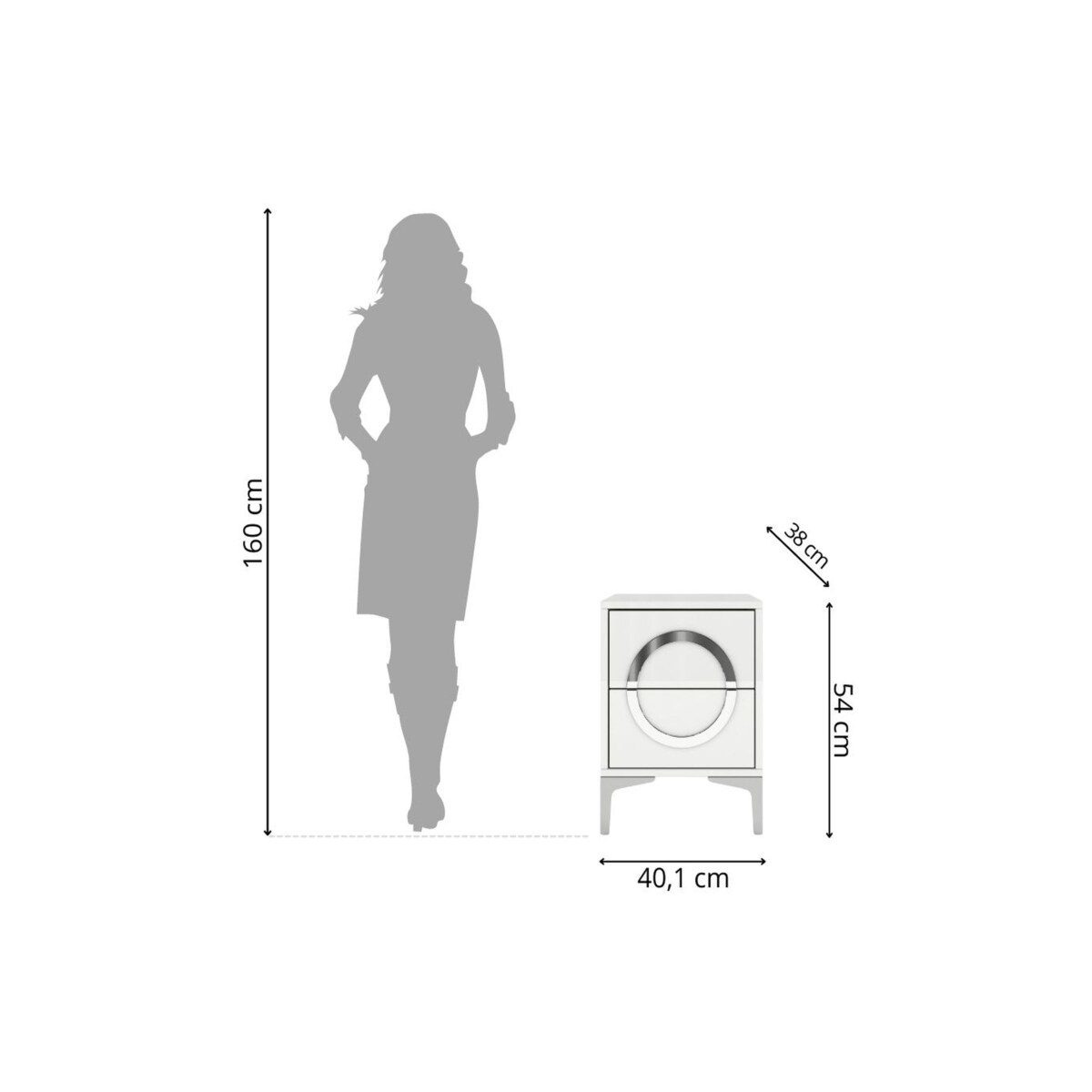 Biała nowoczesna szafka nocna Dancan EVA / połysk