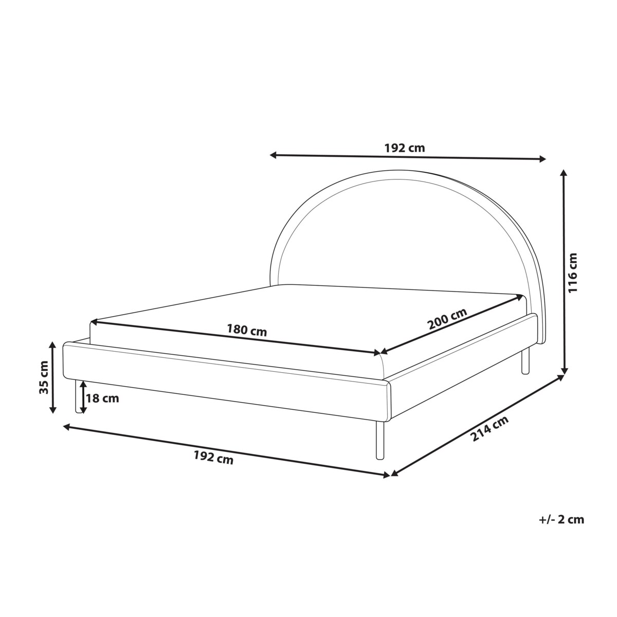 Łóżko boucle 180 x 200 cm zielone MARGUT