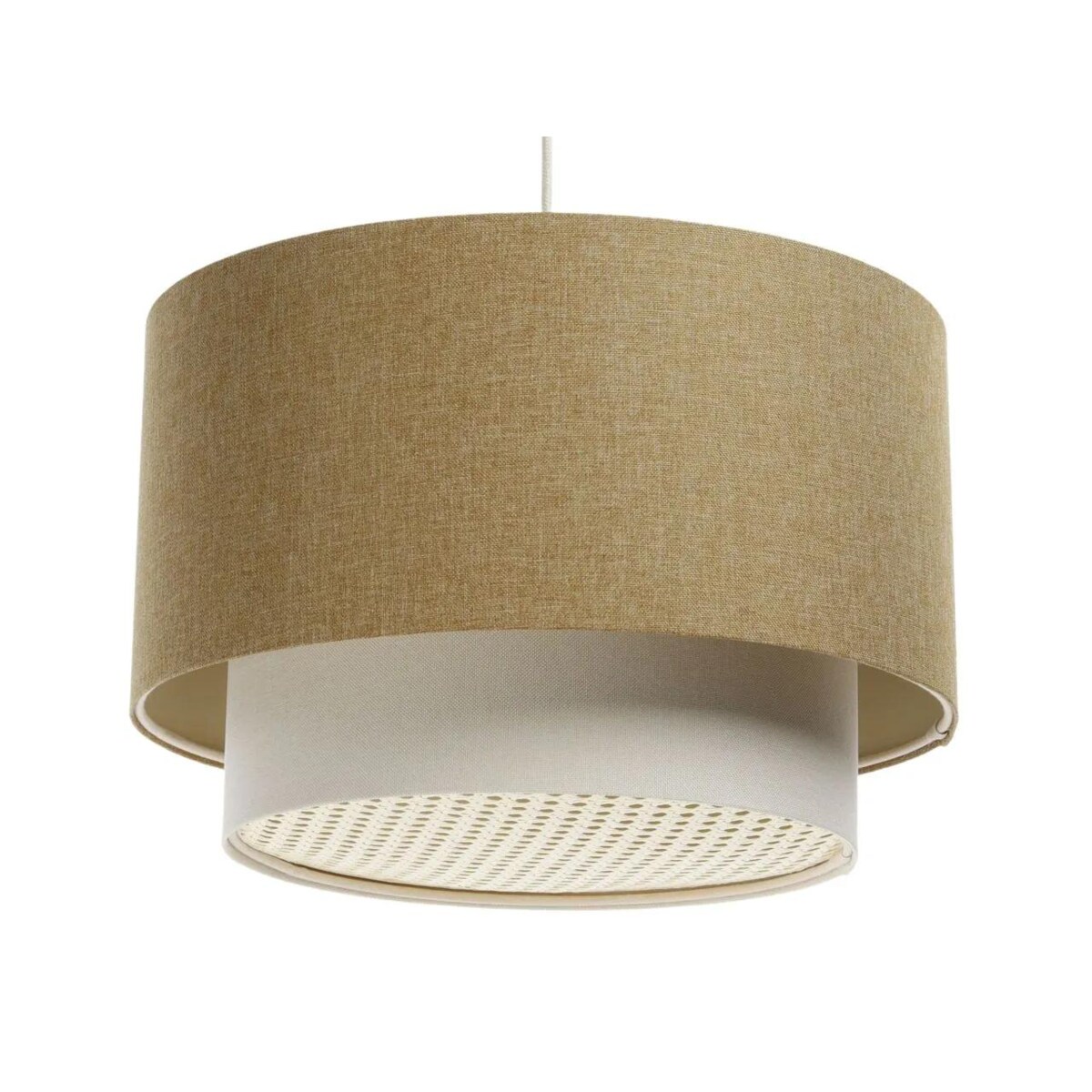 Lampa wisząca ERUTAN DOUBLE RATTAN 60 żółta/kremowa