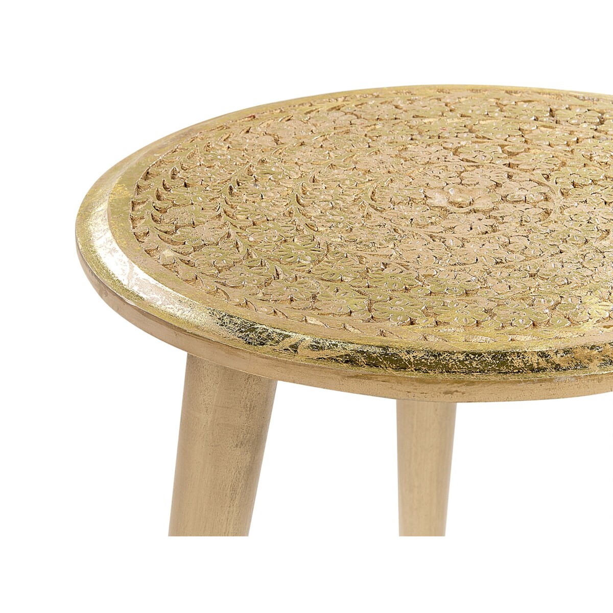 Zestaw 2 stolików pomocniczych drewno mango złoty NARRA