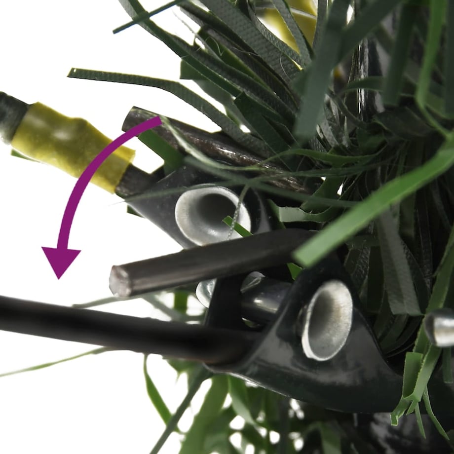 vidaXL Sztuczna choinka z lampkami i szyszkami, zielona 120 cm, PVC/PE