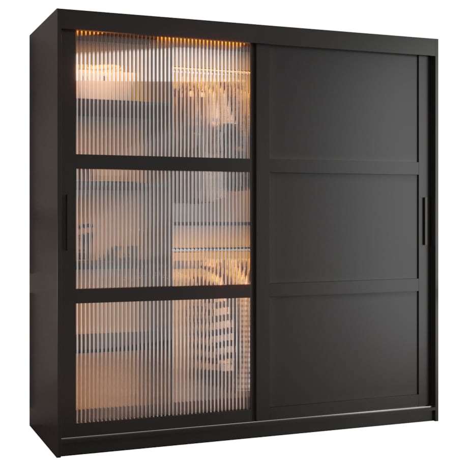 Szafa przesuwna Garderoba FLUTES 3 180 czarny