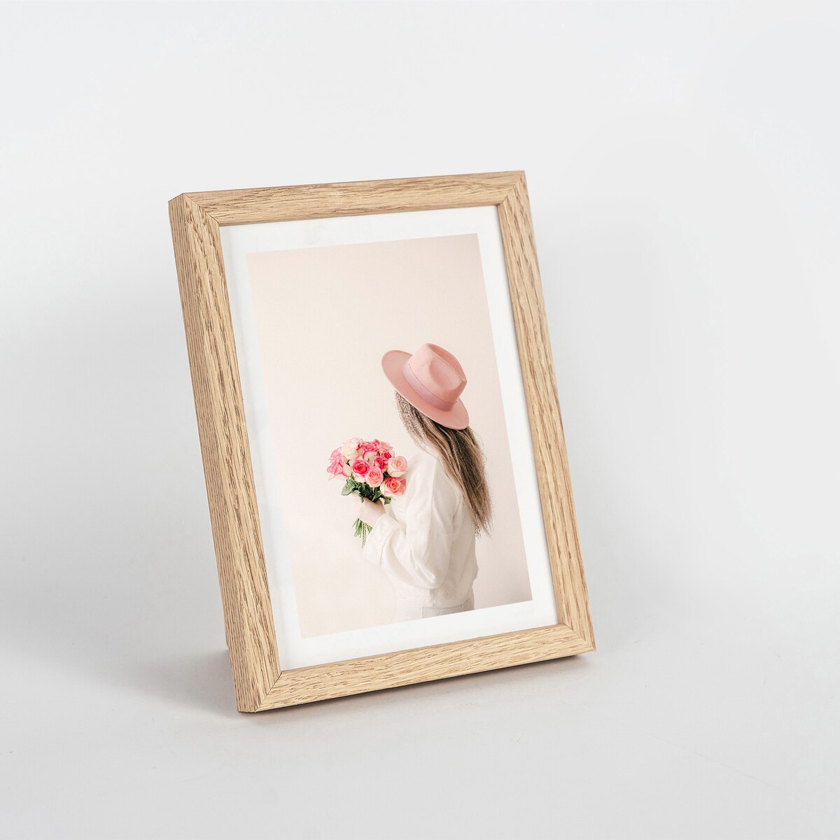 Ramka na zdjęcia 13x18 cm ramka drewniana dębowa naturalna foto ramka z litego drewna dębowego prostokątna OAK FRAMAI