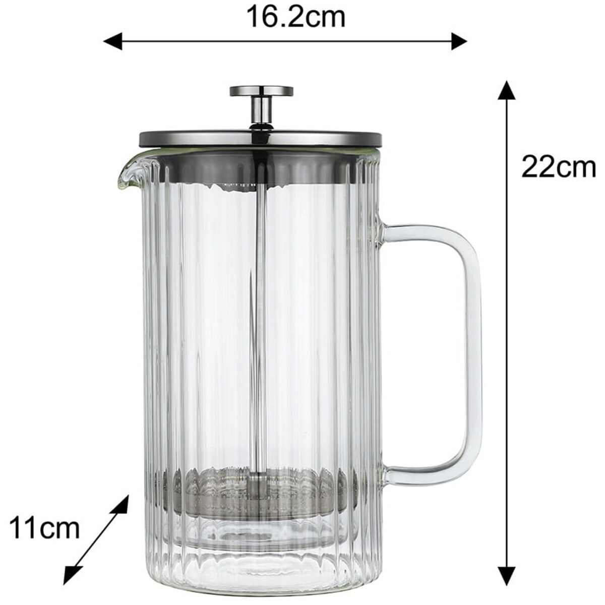 Zaparzacz do kawy herbaty szklany 1000ml French Press srebrny KLAUSBERG