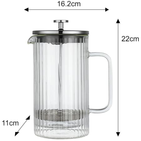 Zaparzacz do kawy herbaty szklany 1000ml French Press srebrny KLAUSBERG