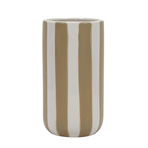 Ceramiczny wazon w grube pionowe pasy, Ø 12 x 20 cm