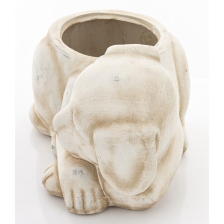 Osłonka ceramiczna 12x22x12,5 cm PIESEK mały szary