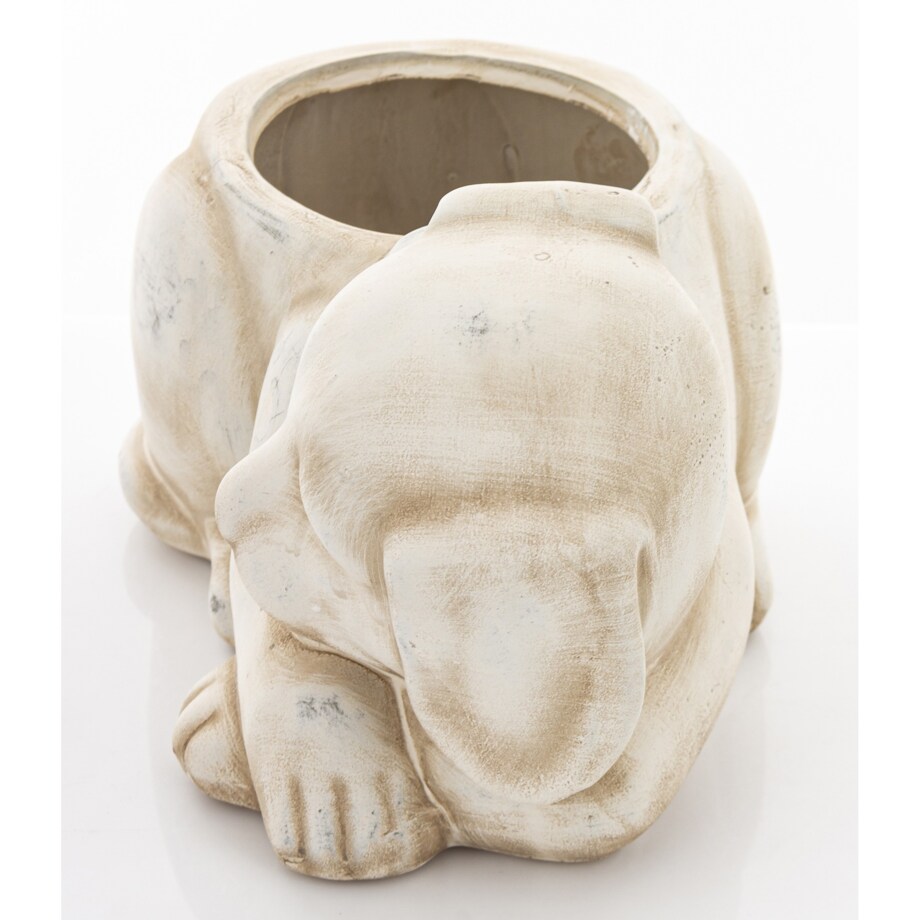 Osłonka ceramiczna 12x22x12,5 cm PIESEK mały szary