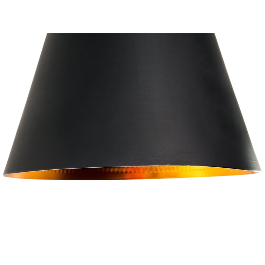 Lampa wisząca 3 klosze metalowa czarna CARSON