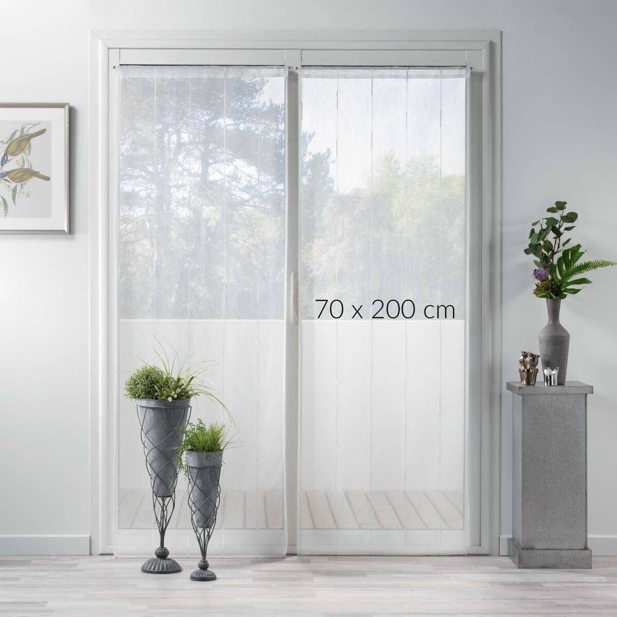 Firanki do salonu LINAHE, minimalistyczne, przędza szenilowa, 70 x 200 cm, 2 sztuki