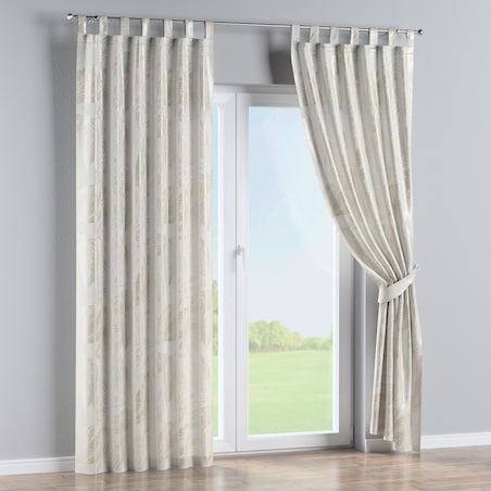 Zasłona na szelkach 1 szt. 130x245 szaro-beżowe liście