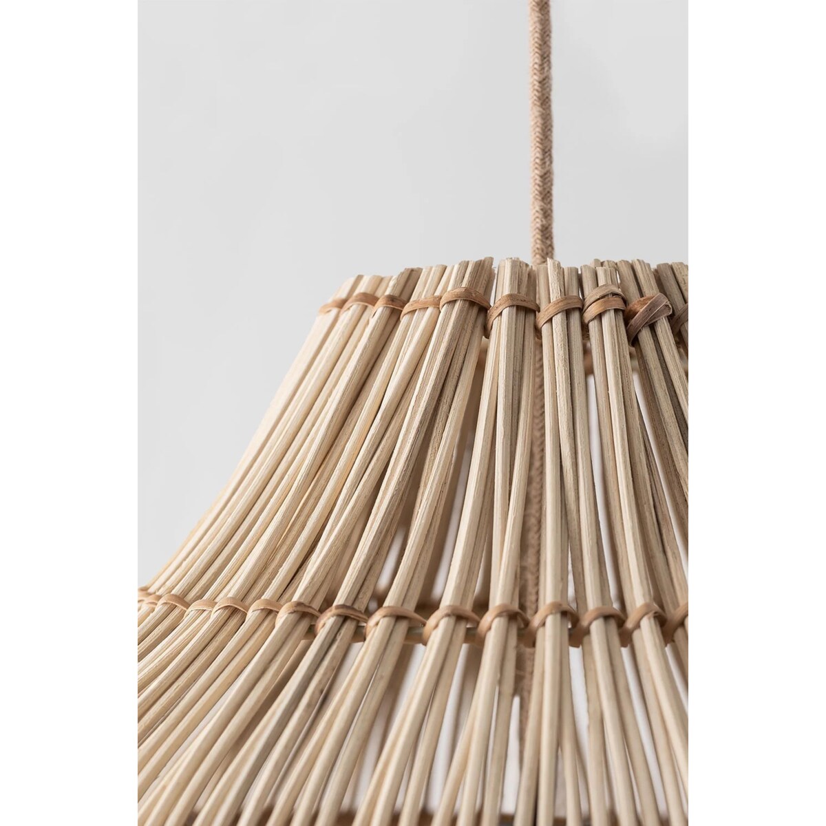 Lampa wisząca z plecionego rattanu Llaury Ø70 cm