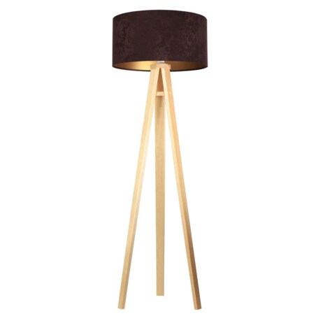 Lampa stojąca HOME 50 brązowa/złota/sosna