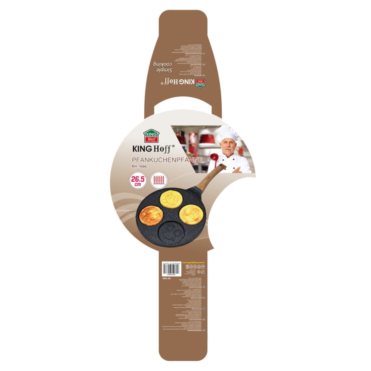 Patelnia do naleśników placków 26cm pancake buźki na indukcję gaz KINGHOFF