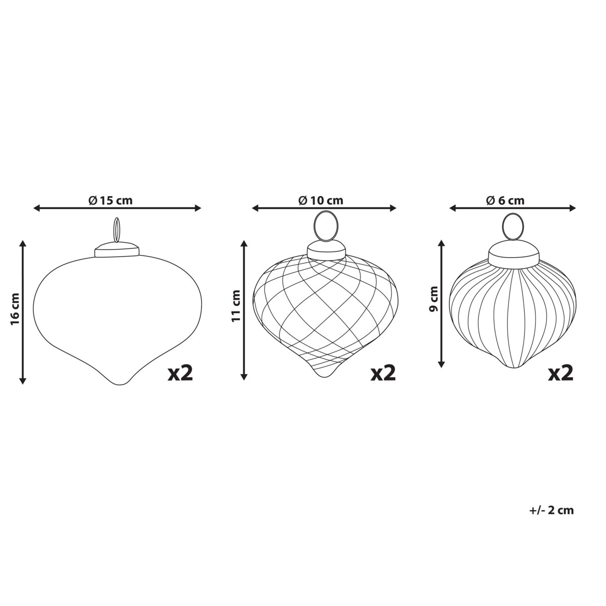Zestaw 6 bombek szklanych różowy ASTRALE
