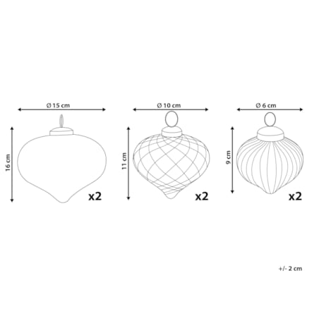 Zestaw 6 bombek szklanych różowy ASTRALE