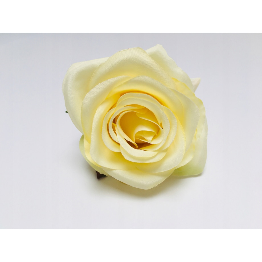 RÓŻA SZTUCZNA główka kwiatowa wyrobowa do STROIKA bukietu dekoracji ŻÓŁTA
