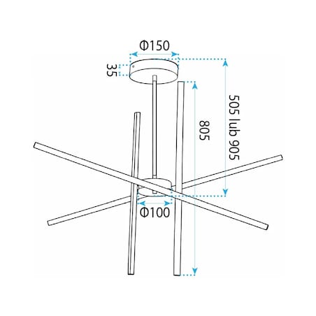 Lampa Sufitowa App1929-Cp Black Led Czarny, Metal, Tworzywo Sztuczne