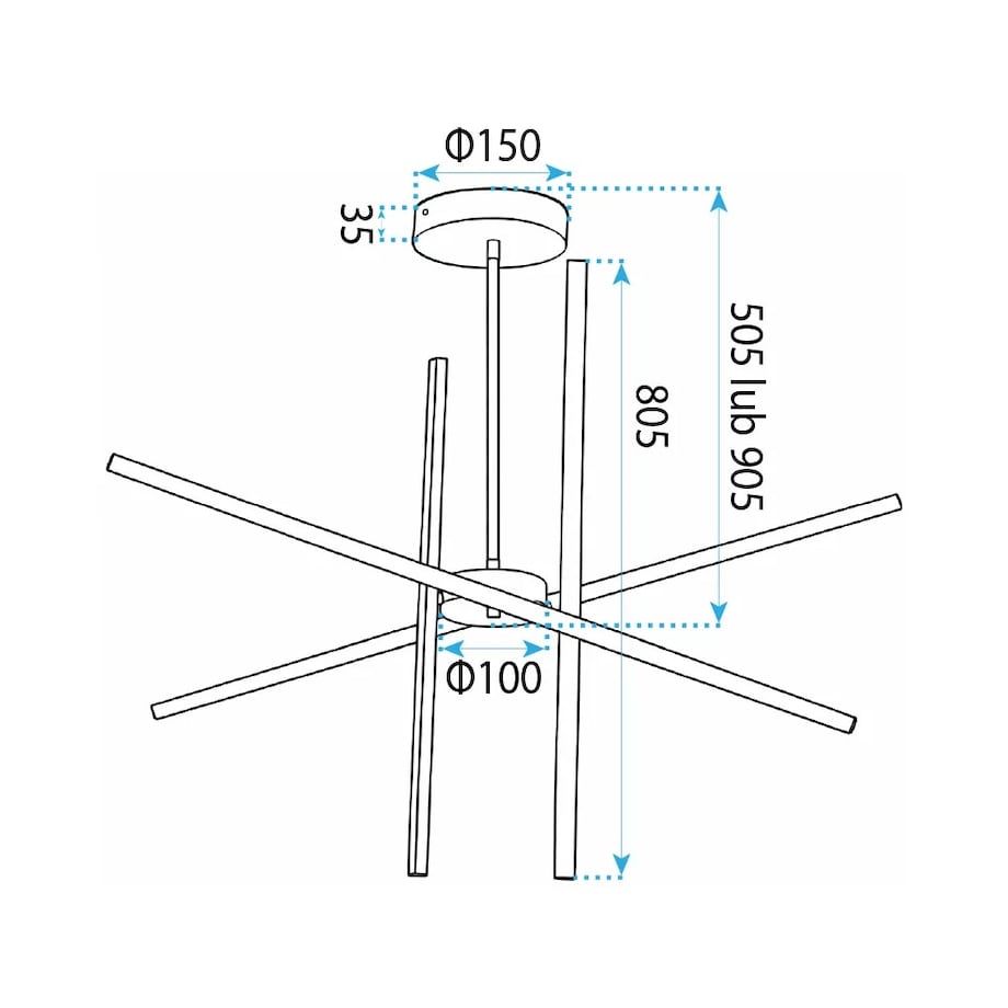 Lampa Sufitowa App1929-Cp Black Led Czarny, Metal, Tworzywo Sztuczne