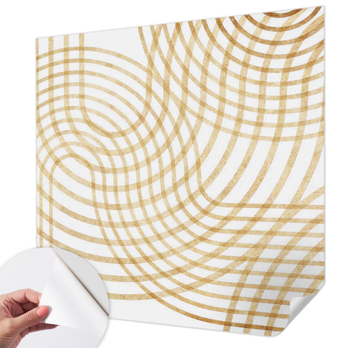 Fototapeta samoprzylepna 250x250 cm - Geometryczne sploty, tapeta ścienna biała