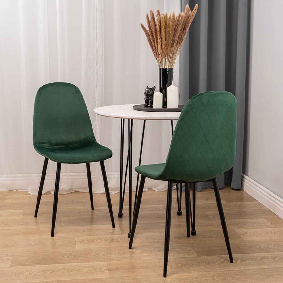 Krzesło tapicerowane do salonu jadalni welurowe nowoczesne